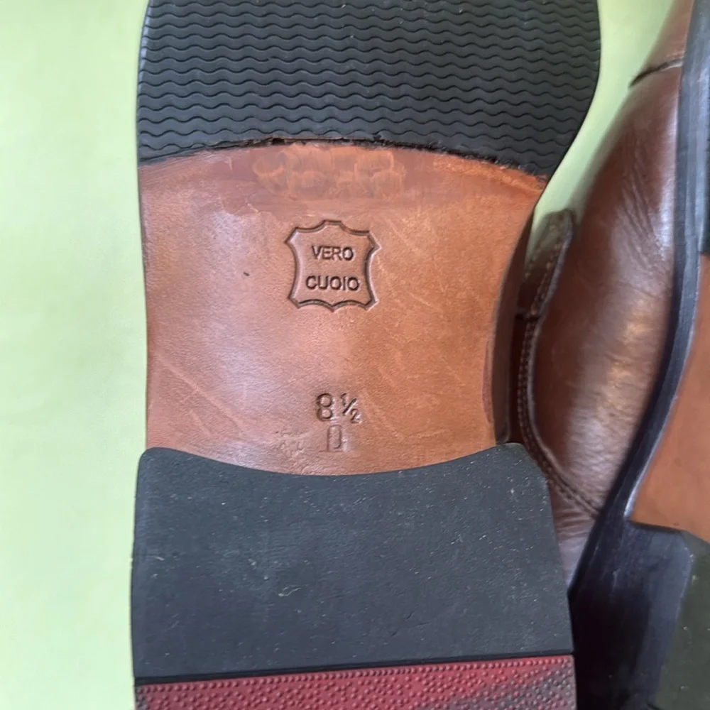 New brown Stafford leather oxfords